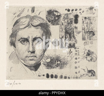 Porträt von Jean Auguste Dominique Ingres; Charles Nègre, Französisch, 1820 - 1880, Platte über 1844; April 1982; Gravur Stockfoto