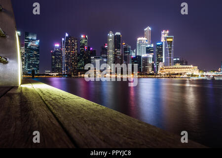 Bilder in Singapur während der Formel Eins genommen. Schöne Landschaften von Singapur Marina. Stockfoto