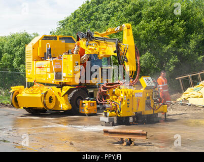 Network Rail Track Schweißgerät bei 2012 Railfest am National Railway Museum, York. Großbritannien Stockfoto