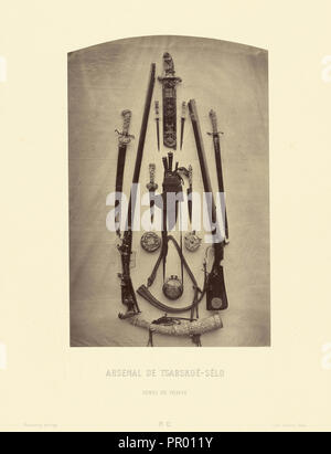 Arsenal de Tsarskoe-Selo, Armes de Chasse; Pierre-Ambrose Richebourg, Französisch, 1830-1876, Paris, Frankreich; 1859; Eiklar silber Stockfoto