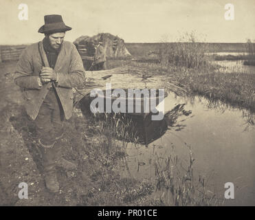 Abschleppen der Reed; Peter Henry Emerson, Britischen, geboren in Kuba, 1856 - 1936, London, England; 1886; Platin; 22,2 x 27,1 cm Stockfoto