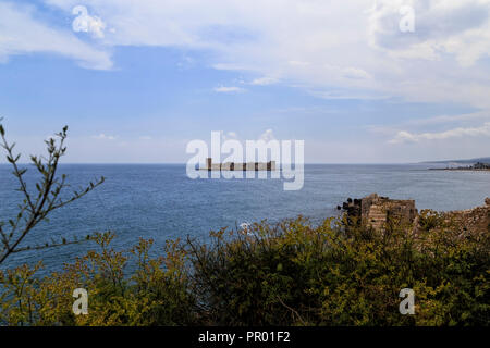 Maiden's Castle, Landschaft von kız Kalesi in Mersin, Türkei Stockfoto