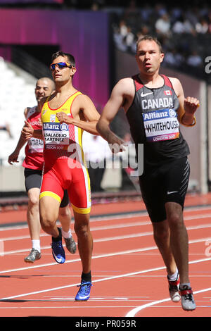 Lorenzo ALBALADEJO MARTINEZ von Spanien in der Männer 200m T38 heizt auf der Welt Para Meisterschaften in London 2017 Stockfoto