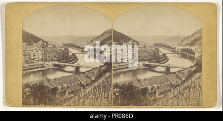 Stadt Bad Ems, Deutschland; Deutsch; ca. 1870; Eiklar silber Drucken Stockfoto