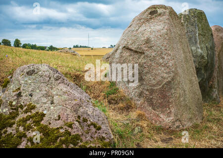 Die Long Barrow von Gronsalen auf Moen Island, Dänemark, Skandinavien, Europa. Stockfoto