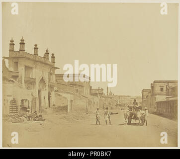 Straße, in der General Sir Henry Havelock Eingetragen die Residency; Felice Beato, 1832 - 1909, Indien; 1858 Stockfoto