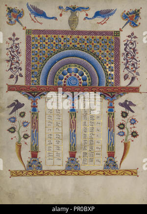 Canon Tabelle Seite; T'oros Roslin, Armenisch, Aktiv, 1256-1268, T'oros Roslin, Armenisch, aktiv 1256 - 1268 Hromklay, Armenien Stockfoto