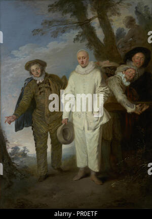 Der italienische Komiker; Jean-Antoine Watteau, Französisch, 1684 - 1721, Frankreich; über 1720; Öl auf Leinwand, 128,9 × 93,3 cm Stockfoto