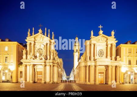 Kirchen Santa Cristina und Carlo Borromeo, Piazza San Carlo, Turin, Piemont, Italien, Europa Stockfoto