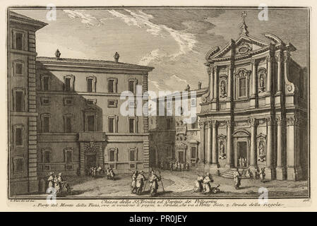 Chiesa della SS. Trinita ed Ospizio de Pellegrini, Delle magnificenze di Roma antica e Moderna, Vasi, Giuseppe, 1710-1782 Stockfoto