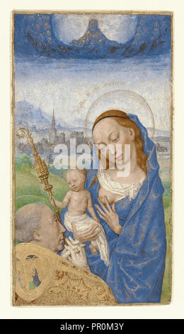 Saint Bernard die Vision der Jungfrau mit dem Kind; Simon Marmion, Flämisch, Aktiv, 1450-1489, Nordfrankreich, Frankreich; über 1475 Stockfoto