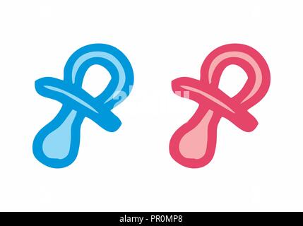 Freehand Abbildung: baby Schnuller. Bunte Bild auf weißem Hintergrund. Stock Vektor