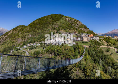 Tibetische Brücke "die Brücke in den Himmel "die höchsten in Europa. Stockfoto