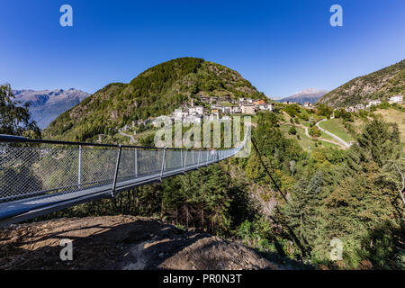 Tibetische Brücke "die Brücke in den Himmel "die höchsten in Europa. Stockfoto