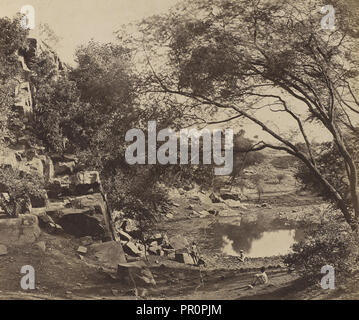 Ansicht von links das Crow's Nest Batterie; Felice Beato, 1832 - 1909, Indien; 1858 - 1859; Eiklar silber Drucken Stockfoto