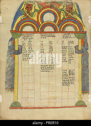 Canon Tabelle Seite; Äthiopien; ca. 1504 - 1505; Tempera auf Pergament; Blatt: 34,5 x 26,5 cm 13 9,16 x 10 7,16 in Stockfoto