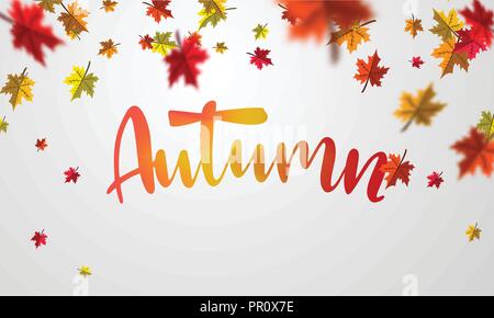 Herbst Sale Hintergrund layout fallende Blätter mit Shopping Verkauf, Promo Poster und frame Packungsbeilage oder Web Banner. Vektor Vorlage. Stock Vektor