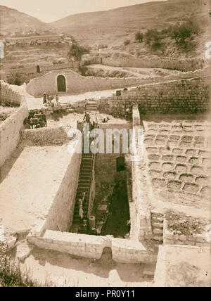 Täler von Josaphat und Hinnom Teich Siloah, S.E. 1900, Jerusalem, Israel Stockfoto