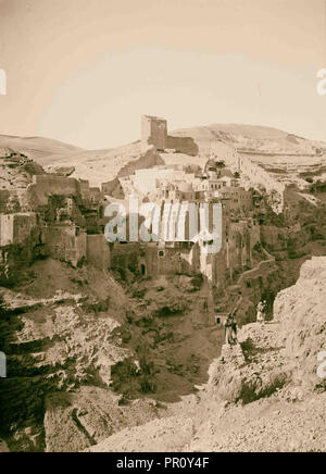 Straße nach Hebron, Mar Saba, Mar Saba Schlucht. 1900, West Bank Stockfoto