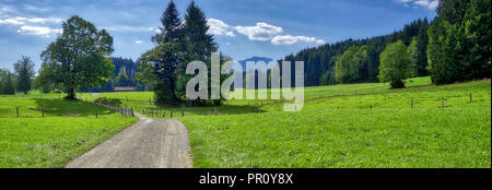 DE - Bayern: ruhige Landschaft in Wackersberg bei Bad Tölz (HDR-Bild) Stockfoto