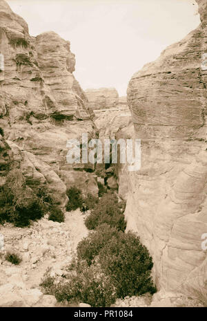 Petra in Transjordanien. Bab Es-Sik. 1900, Jordanien, Petra, ausgestorbene Stadt Stockfoto