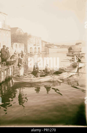 Nördliche Aussicht. Boot mit Fisch [Tiberias]. 1900, Israel, Tiberias Stockfoto