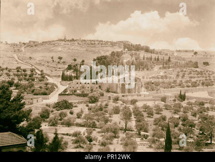 Ölberg und Garten Gethsemane. 1898, Jerusalem, Israel Stockfoto