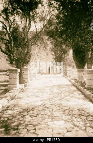 Jerusalem (El-Kouds), Vorgehensweise bei der Stadt. Ansatz zum Haus des Kaiphas. 1900, Israel Stockfoto