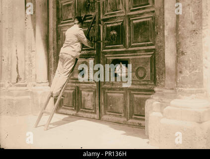 Via Dolorosa, Beginn in der St. Stephen's Gate Verriegelung Kirche des Heiligen Grabes. 1900, Jerusalem, Israel Stockfoto