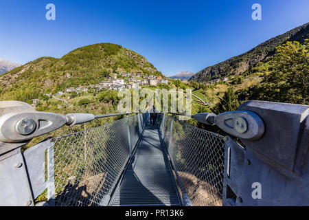 Tibetische Brücke "die Brücke in den Himmel "die höchsten in Europa. Stockfoto