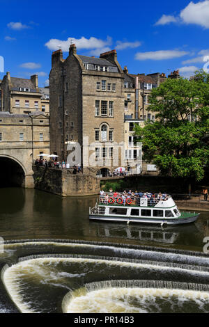 Pulteney Brücke, Fluss Avon, Badewanne, UNESCO-Weltkulturerbe, Somerset, England, Vereinigtes Königreich, Europa Stockfoto