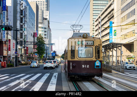 Straßenbahn in Hiroshima, Japan, Asien Stockfoto