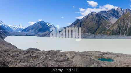 Tasman Gletscher, Tasman Glacier Lake, Burnett Berge, Mount Cook Nationalpark, UNESCO-Weltkulturerbe, Südinsel, Neuseeland, Pazifische Stockfoto