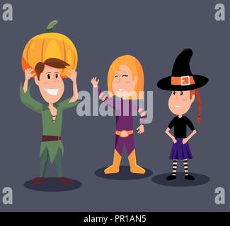 Halloween Kunden peter pan Super Mädchen Hexe Vector Illustration Stock Vektor