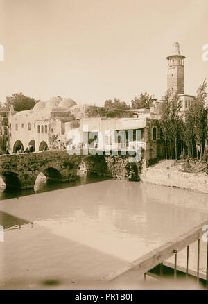 Hama (hamath). Die alte Brücke. 1900, Syrien, Ḥamāh Stockfoto