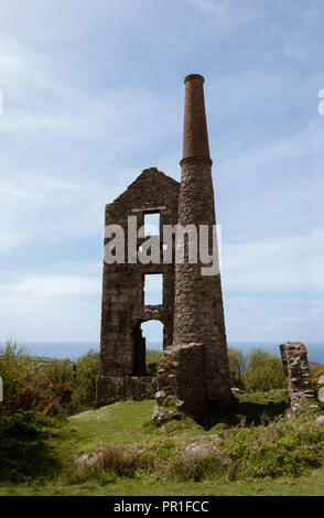 Dampf pumpen Motor Haus von Carn Galver Zinnmine in Cornwall. Andere Namen Wheal Rose, Rosemergy. Stockfoto