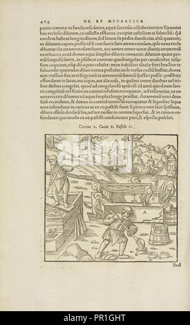 Seite 464 Georgii: Agricolae De re metallica Libri XII. "Officia" untereinander, Quibus instrumenta, Machinae, ac omnia Deni, Que, ad metallicam Stockfoto