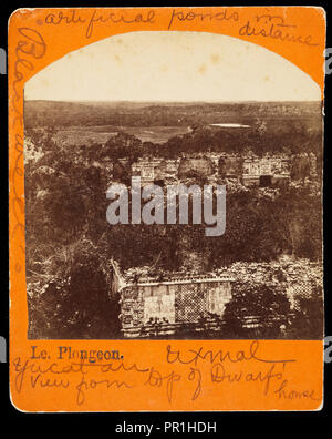 Foto 2/3 bilden ein Panorama von Uxmal, Augustus und Alice Dixon Le Plongeon papers, 1763-1937, 1860-1910, Eiweißstoff Stockfoto
