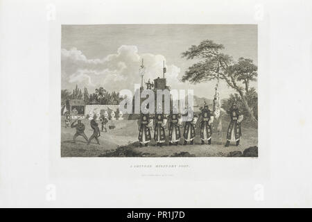 Ein Chinesisches Militär Post, eine authentische Konto einer Botschaft vom König von Großbritannien, der Kaiser von China, Alexander Stockfoto