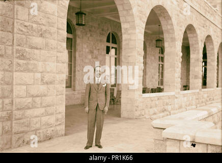 Ex König Alfons XIII. von Spanien. Im King David Hotel, Jerusalem, März 3rd, 1932. 1932, Jerusalem, Israel Stockfoto