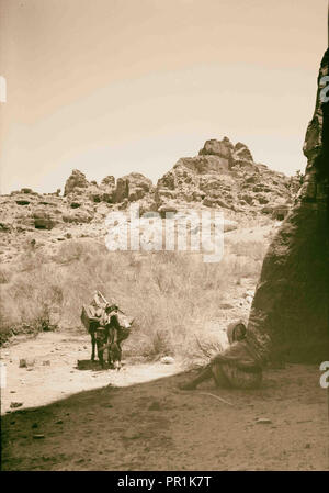 Petra (Wadi Musa). El-M 'esrah Bereich. Harat el Nasara. Die sogenannten "christlichen Viertel'. 1920, Jordanien, Petra, ausgestorbene Stadt Stockfoto