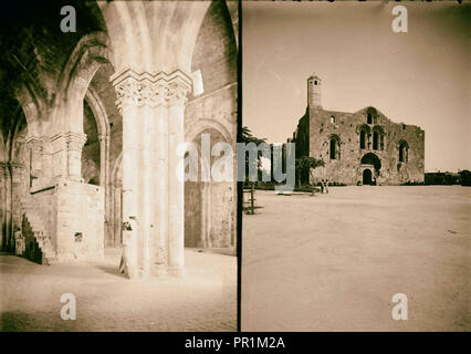 Tartus. Die Crusader Kathedrale. Int[erior], S.E. ; Extern [d. h. Außen]. 1936, Syrien, Tartūs Stockfoto