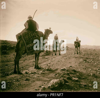 Drei "Weisen" auf dem Weg nach Bethlehem in der Entfernung. 1898, West Bank, Bethlehem, Israel Stockfoto