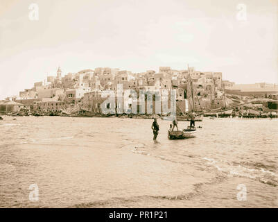 Jaffa (joppe) und Umgebung. Der Landeplatz. 1898, Israel, Tel Aviv Stockfoto