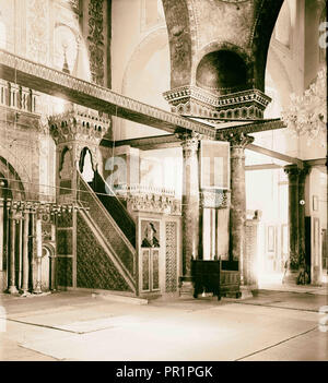 Jerusalem El-Kouds Zeder Kanzel in der Moschee el Aksa, al-Aqsa American Colony, Jerusalem. 1898, Jerusalem, Israel Stockfoto