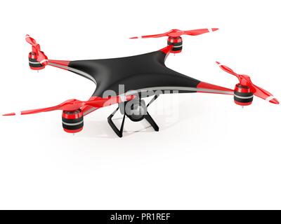 Quadcopter drone mit HD-Kamera, Illustration. Stockfoto