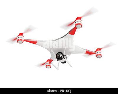 Quadcopter drone mit HD-Kamera, Illustration. Stockfoto