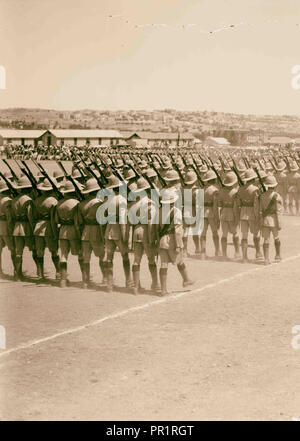 Ankunft von Sir Arthur Wauchope. Foto zeigt Soldaten in Jerusalem für die Ankunft von Sir Arthur Wauchope Stockfoto