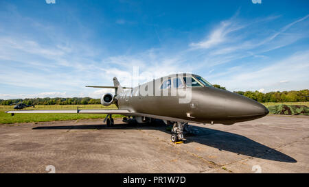 Royal Norwegian Air Force 717 Squadron DA-20 Falcon in Mosnov Airport in der Tschechischen Republik während NATO-Tag Stockfoto