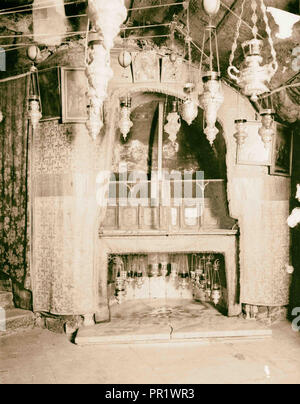 Die Grotte in der Geburtskirche in Bethlehem. 1898, West Bank, Bethlehem, Israel Stockfoto